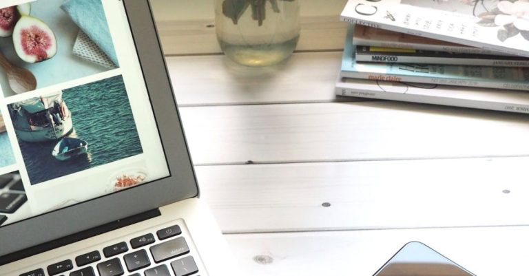 Data Integration - Macbook Air, Flower Bouquet and Magazines on White Table