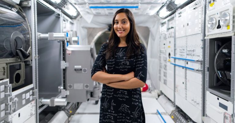 Scientific Research - Female Engineer in Space Station